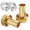 Uenede 2PCS Solid Brass 1/2" Barb x 3/4"GHT Male Garden
