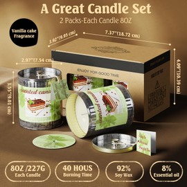 Happyhube Vanilla Scented Candles for Home, 2 Pack 8oz Soy Wax Candle Gift Set, 80H Long-time Burn Aromatherapy Candle in Gift Box, Perfect for Birthday, Christmas, Mother's Day, Meditation& Yoga