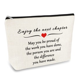 Happy Retirement Gifts for Women Her Makeup Bag Coworker Retired Gift Christmas Retirement Gift for Coworkers Sister Colleague Mom Aunt Grandmother Boss Best Friends Teacher Nurse Cosmetic Bag Pouch