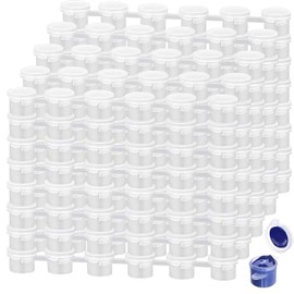 AConnet 600 PCS Empty Paint Pots 3ml / 0.1oz Paint Pots with lids 100 Strips, Clear Plastic Painting Cups Strips Bulk for Schools Classrooms Art Paintings Festivals