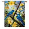Large Spring Summer House Flags 28x40 Double Sided Bluebird Garden
