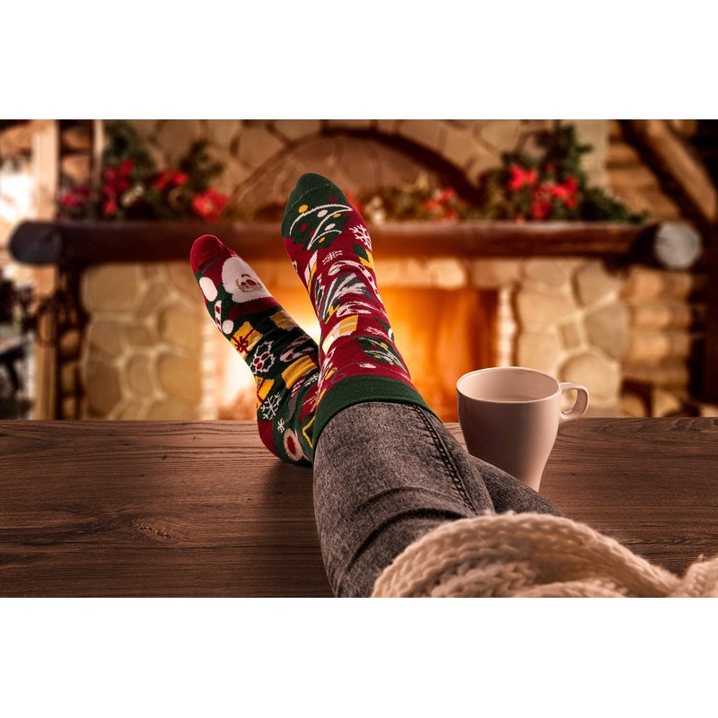 Spox Sox Casual Unisex Multicoloured Socks for Individualists - Christmas