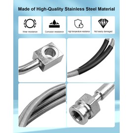 89707 Front Stainless Steel Brake Lines Replacement Fit for Jeep Wrangler JK 4-6" Lift 2007-2018, Extended Braided Brake Cable Lines