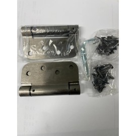 UNBRAINDED 4" Spring Hinges  (4-Hinges) Satin Nickel. US15A. 5/8" Radius.