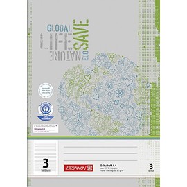 Brunnen 104410301 Recycled Exercise Book DIN A4, 16, Fun and Easy to Handle