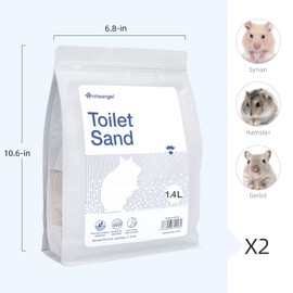 Niteangel Training Litter Potty Sand - Hamster Sand Bath for Syrian Dwarf Hamsters Gerbils Mice Lemming Degus or Other Small-Sized Pets ((1.4 L X 2 - Blue Label)
