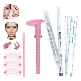 Kit Vernier+ Plumón Para Piel Diseño De Cejas Microblading