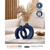 Blue Vase Set of 2 - Donut Navy Vases Home