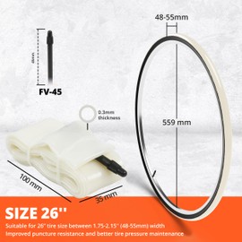 IMPALAPRO TPU Inner Tube MTB 29, 27.5 and 26 Inches, Ultralight (56-66 g), Compact and Puncture Resistant, for Tyres 1.75-2.4 with French Valve Presta 45 mm (Pack of 2, 26 Inches)