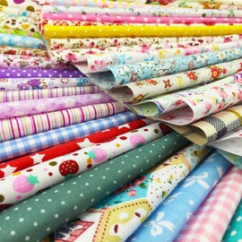 flic-flac Cotton Craft Fabric Bundle Squares Patchwork Lint DIY Sewing Scrapbooking Quilting Dot Pattern Artcraft (50pcs, 8 x 8 inches)