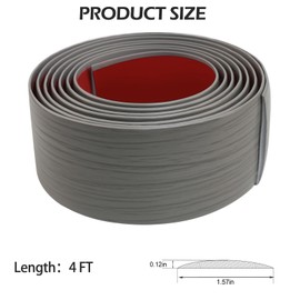 Greymond Floor Transition Strip - Self-Adhesive PVC Trim for Carpet to Flooring, Threshold Gap Cover (4ft x 1.57in, Grey Wood)