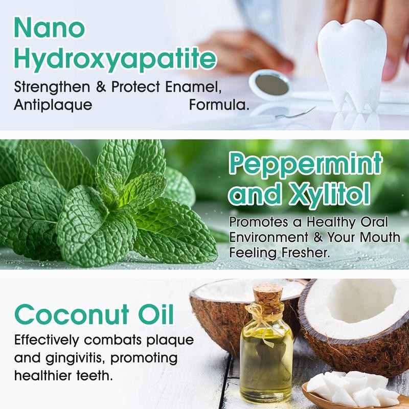 Yecuce Non Fluoride, Hydroxyapatite,Whitening Toothpaste -Freshens Breath, FightsPlaque-CocoMint Jasmine Neem,
