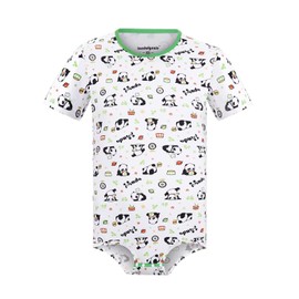 Landofgenie Men Short Sleeve Bodysuit Pajama Panda Print Bodysuit One Piece Pajamas Rompers Basic Onesie L