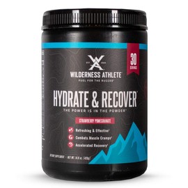 Wilderness Athlete - Hydrate & Recover | Liquid Hydration Powder Electrolyte Drink Mix - Recover Faster with Bcaas - Hydrate Powder with 1000mg of Vitamin C - 30 Serving Tub (Strawberry Pomegranate)