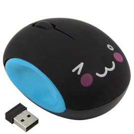 3C Light 2.4GHz Wireless Mouse Cute Small Silent Mouse Portable Mini Rechargeable Optical Mice Cartoon Computer Mouse 3 Buttons Cordless Mouse for Laptop Desktop PC Notebook (Blue)
