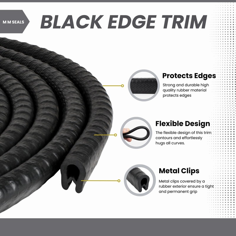 Edge Trim Black Small, Fits 1/16 Inch (20 Feet)