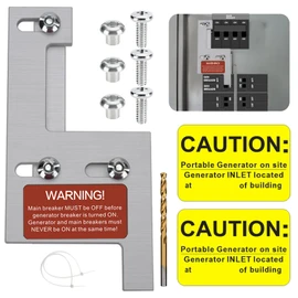 Generator Interlock Kit Compatible with GE General Electeric Vertical Main150 or 200 Amp Breaker, 2 1/4 Inch Spacing Between Main and Branch Breaker
