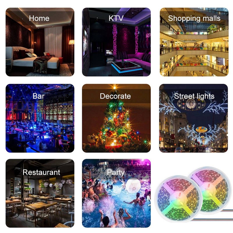 10m LEDstrip Light Set RGB Music Bluetooth APP 24-Key Control