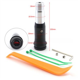 Shift Knob Universal Push Type M12 M18 Shift Lever Extension Gear Shift Aluminum Alloy Shift Lever for AT Cars Conversion Accessories Car Accessories (M18 Black)