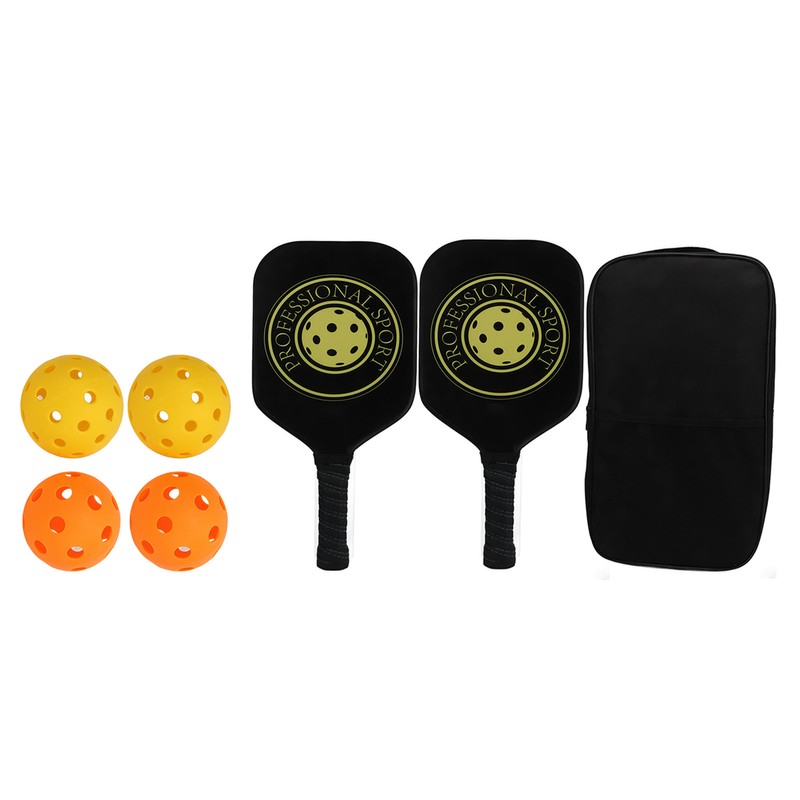 Pickleball Raquette Set 2 Rackets 4 Balls Lightweight Carbon Fiber