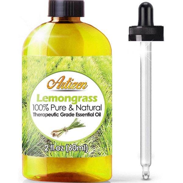 Artizen Lemongrass Essential Oil (100% Pure & Natural - Undiluted) Therapeutic Grade - Huge 2oz Bottle - Perfect for Aromatherapy, Relaxation, Skin Therapy & More!