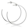 Sterling Silver Hoop Stud Earrings 24mm Square Edge 925 Hoops
