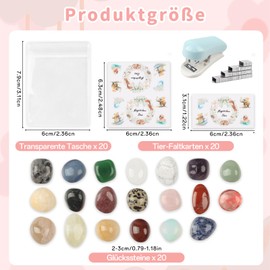 FINEASY Pack of 20 lucky stones for children, 2-3 cm colourful lucky stones, lucky charm stone, magic stones, party bag stone, party bag children's birthday, lucky charm children for school enrolment,