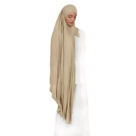 Lina & Lily Pre-sewn Instant Slip-on Modal Jersey Hijab Head Scarf Wrap for Muslim Women (Beige)