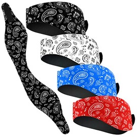 4 Pieces Swimming Headband Swimming Ear Band Adjustable Swim Headband Keeping Water Out Ear Protection Headband for Kids Adults Surfing Bathing Kayaking (Delicate Style)