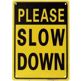 Street sign warning plaque Wall Decor Double Sided Please Slow Down Sign Reflective Aluminum Metal Sign Metal Tin Sign Wall Art Decor Safety Warning Signs For Outdoor & Indoor office Sign 8 X 12 Inch
