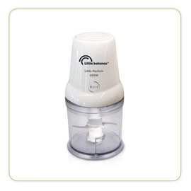 LITTLE BALANCE 8586 Little Chopper, Electric Chopper, Mini Mixer, Bowl 500 ml, 4 Stainless Steel Blades, 400 W, White
