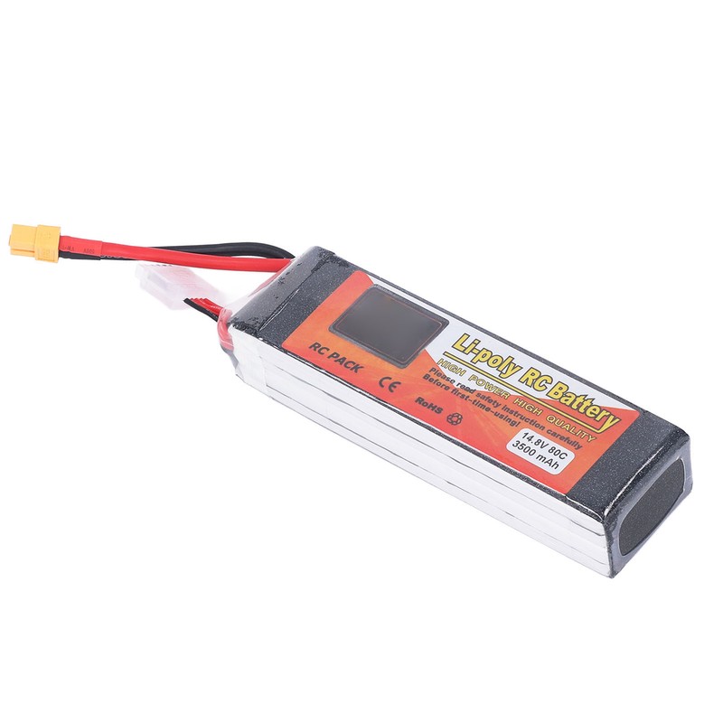 3500mAh Lipo Battery 80C Discharge Rate 14.8V 4S XT60 Plug