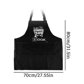 Tabanzhe Funny Cooking Apron for Men and Women-Let's Cook Letter Print Professional Chef BBQ Apron with Double Pocket Adjustable Waterproof Kitchen Apron Gift for Birthdays Christmas Cooking Lovers