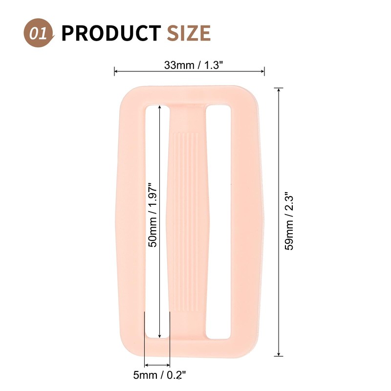 SUIKIHUM 16 Pack Plastic Slide Buckle, 1 Inch Tri-Glide Slider,