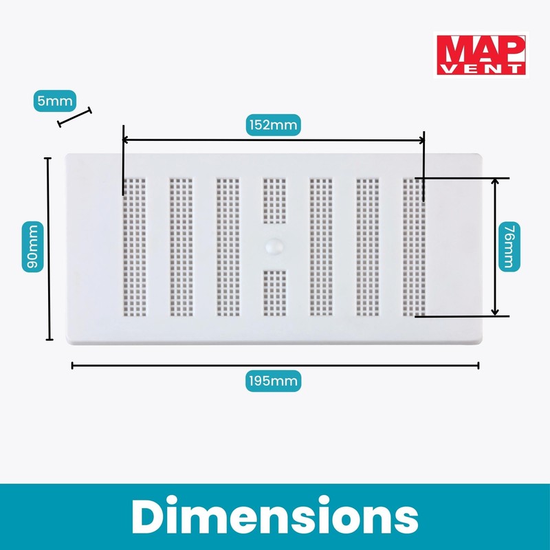 Map Adjustable Air Vent With Flyscreen Cover, 6" x 3"