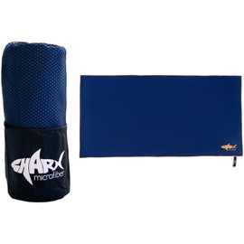 SHARX 2 Piezas de Toalla de Microfibra Deportiva Medida 40x80cm Ideales para el Gym (Azul Marino)