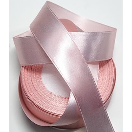 CaPiSo 22 m Satin Ribbon 25 mm Width 2.5 cm Bow Ribbon Gift Ribbon Decorative Ribbon Christmas Wedding (Pastel Pink, 22 m)