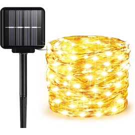 ALENEY 33 Feet 100 LEDs 8 Modes Solar Fairy Lights for Outside
