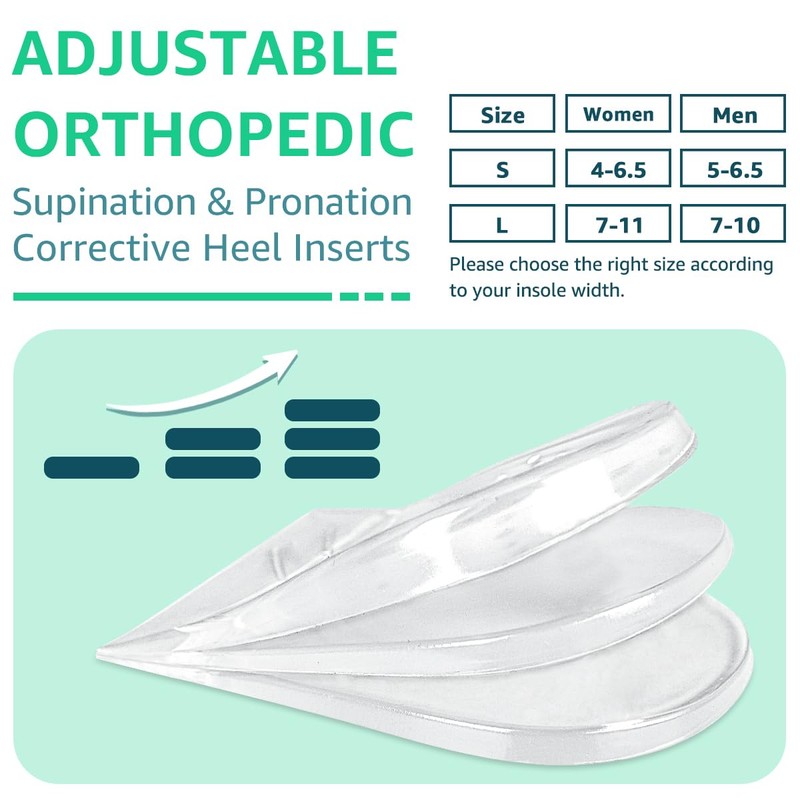 Skyfoot 3 Layers Adjustable Heel Wedge Inserts for Supination &