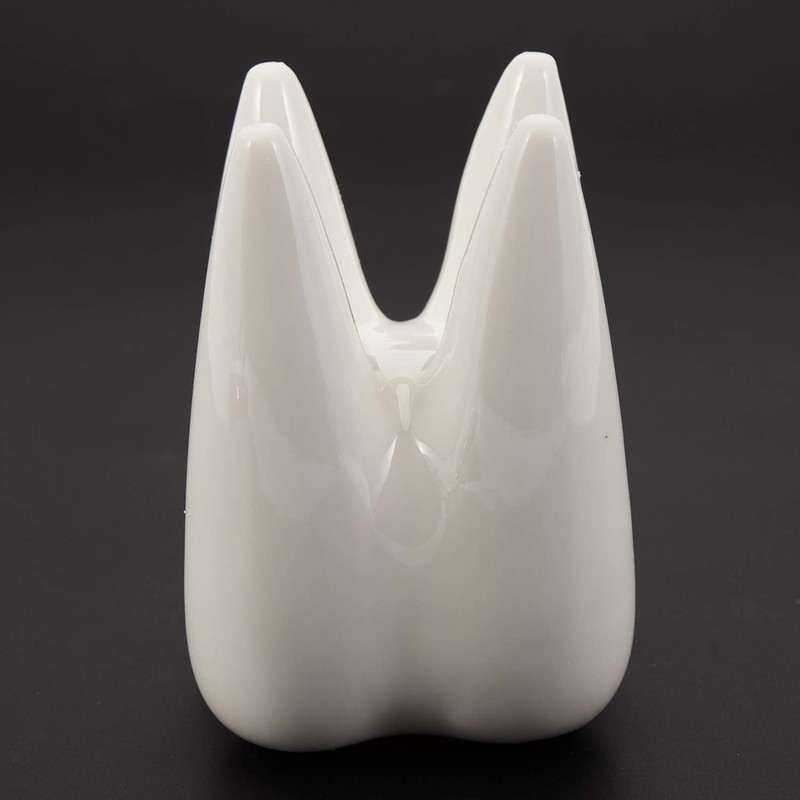 Dropfree Tooth Shape White Ceramic Flower Pot Modern Design Planter
