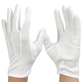 WINCESS Driving Gloves, White Gloves, Cotton, Nylon, Anti-slip, Hooks, Gloves, 1 Pair, 3 Pairs, 5 Pairs, Security, Railway, Bus, Men's, Women's, Stylish (M, 1 Pair)