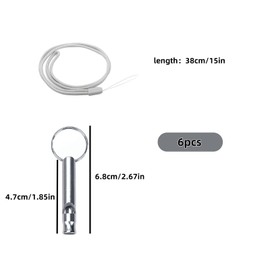 LIANRISES 6pcs Dog Training Whistles For Recall, Silent Dog Whistle To Stop Barking, Alloy Behavior Aids Control Tool, with 6pcs Lanyard