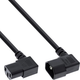 InLine C13 to C14 90 Degree Angled Power Cable Black, Black 1.8 M