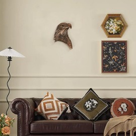 HoldOneLight 3D Wall Mount Ornament, Animal Heads for Wall Art Hanging Sculptures,Small Metal Wall Resin Art Wall Decor Ornament Waterproof Decorations,Living Room Bedroom (Eagle head)