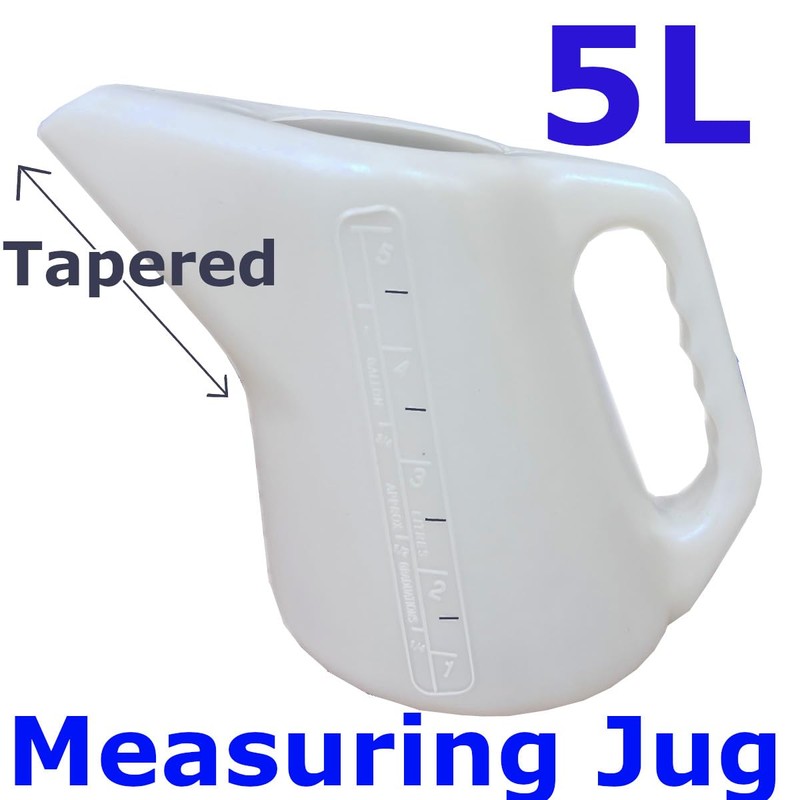 5 Litre Tapered Measuring Jug Easy Pouring Jug with Measurements