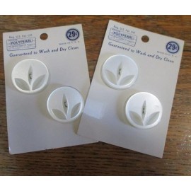 4~ Vintage 1  1/4 Polypearl Plastic Buttons~new/ol