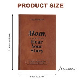 HOTUT Mum, I Want To Hear Your Story, A Mother's Guided Journal To Share Her Life & Her Love, Leather Wrapped Hardback, Mom Journal Book School Supplies, Meaningful Memory Journal For Mom Great Gift