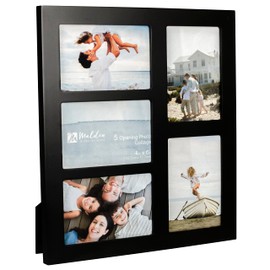 Malden 4x6 5-Opening Collage Picture Frame - Displays Five 4x6 Pictures - Black