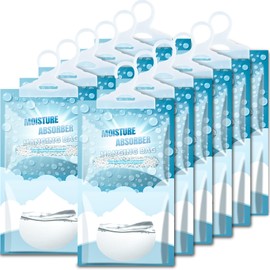 12 Pack Hanging Moisture Absorbers - Fagrance Free Dehumidifier Bags, Removes Moisture & Odors, Humidity Absorber Packs for Closet Bedroom Kitchen