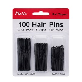 Lucifi U-pin U-pin large, medium, small, 3-piece set, 100 pieces, bun bobby pin setting pin, 100 pieces, black / 루시피 U핀 유핀 대 중 소 3종 세트 100개입 올림머리 실핀 셋팅핀, 100개, 블랙